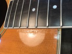 Martin D35 ラッカー塗布後のサンディング