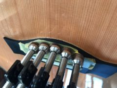 オーダーギター(original) フレット端バリ取り、ブリッジ浮き補修
