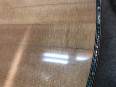 American Luthier Guitar ブリッジ補修、サドル作成、トップ割れ補修